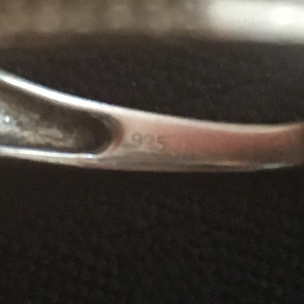 Solid Sterling Silver Diamond Engagement Ring - image 6